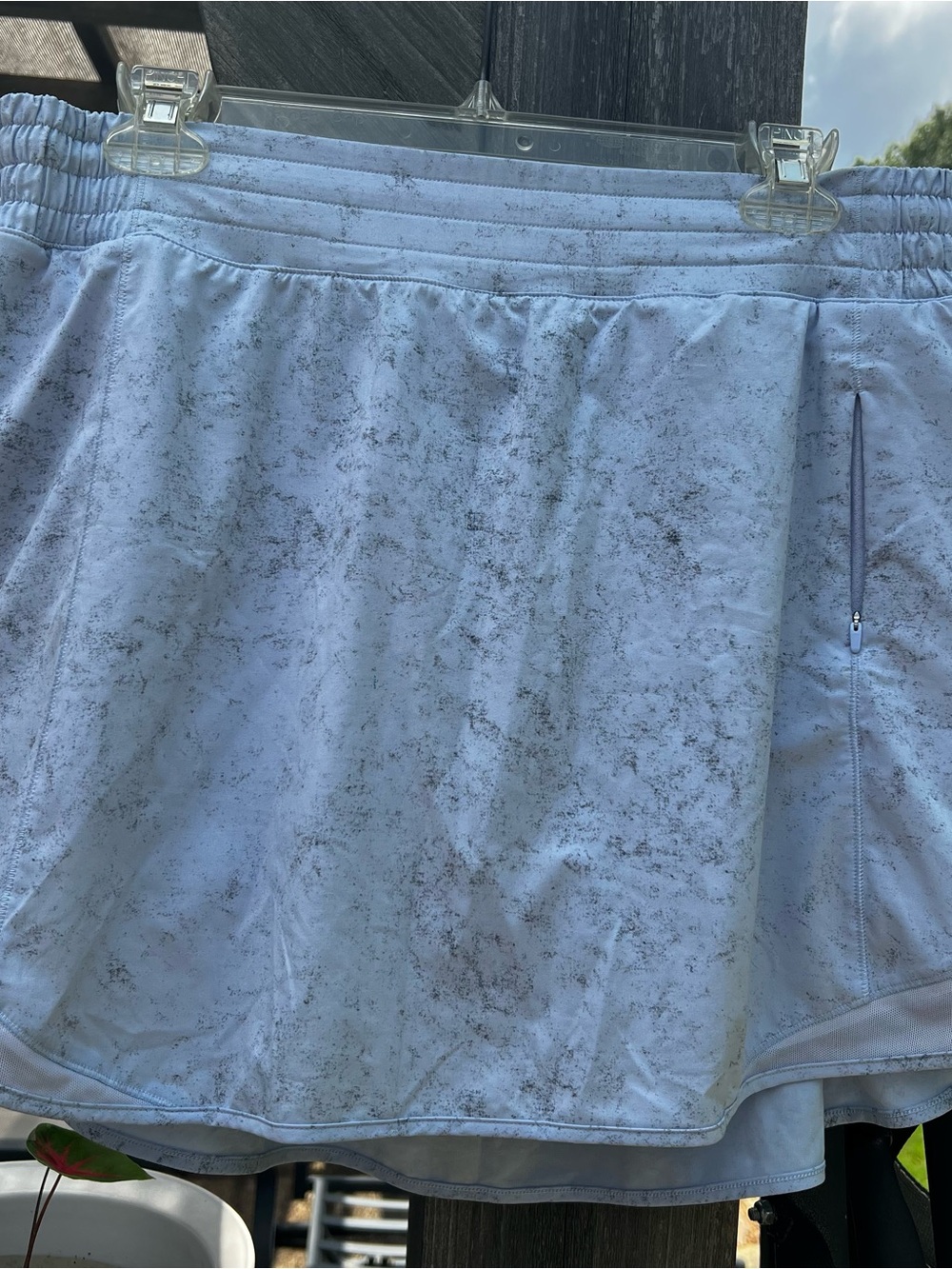 Lululemon Hotty Hot skort. Light Blue Athletic Skort with Subtle Marble Print 14